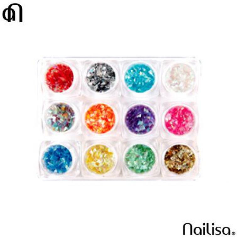 Paper flakes 12 Pastel kleuren - Nailisa - photo 9