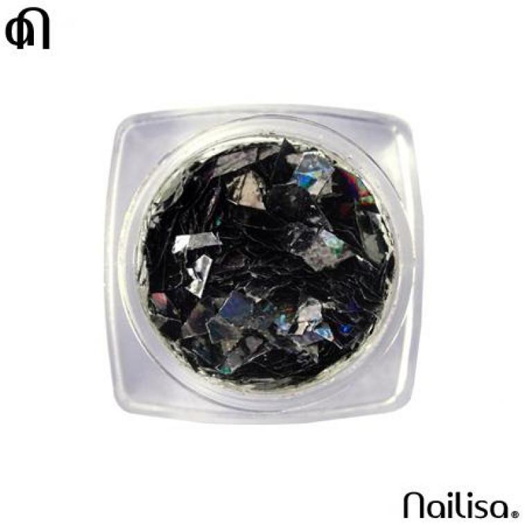 Paper Flakes Black Silver - Nailisa - photo 9