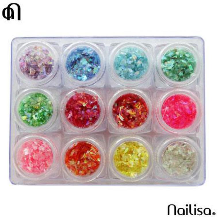 Glitters Fluo 12 kleuren - Nailisa - photo 8