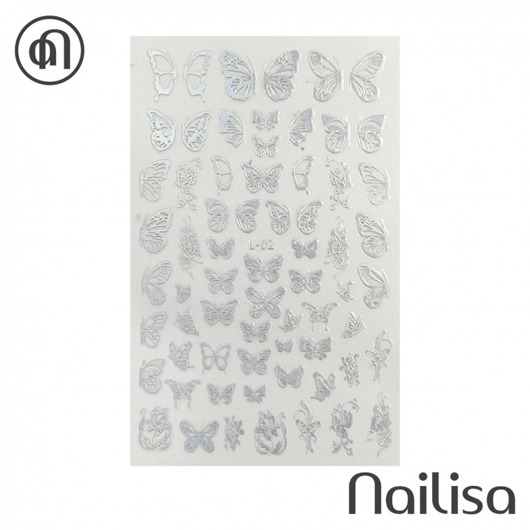 Stickers Holographique Silver L-02 - Nailisa - photo 9