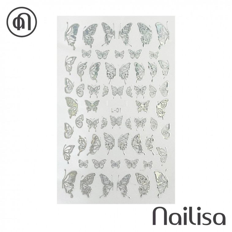 Stickers holografisch Silver L-01 - Nailisa - photo 9