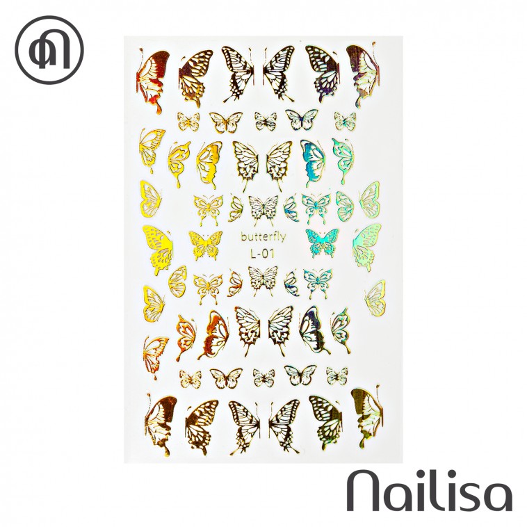 Holografische stickers gouden L-01 - Nailisa - photo 8