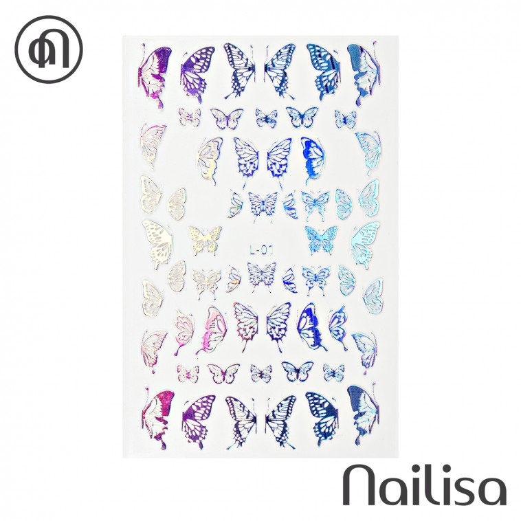 Stickers holografisch Silver L-01 - Nailisa - photo 8