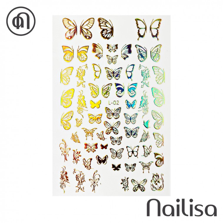 Holografische stickers gouden L-02 - Nailisa - photo 8