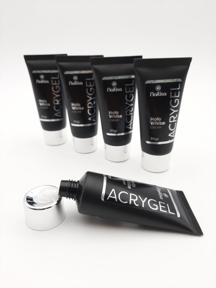 Acrygel tube 30gr - Holo white cream - photo 8