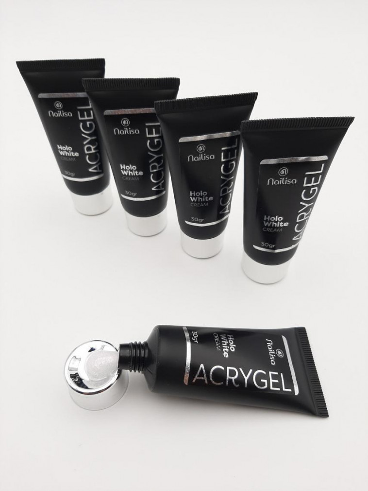 Acrygel tube 30gr - Holo white cream - photo 9